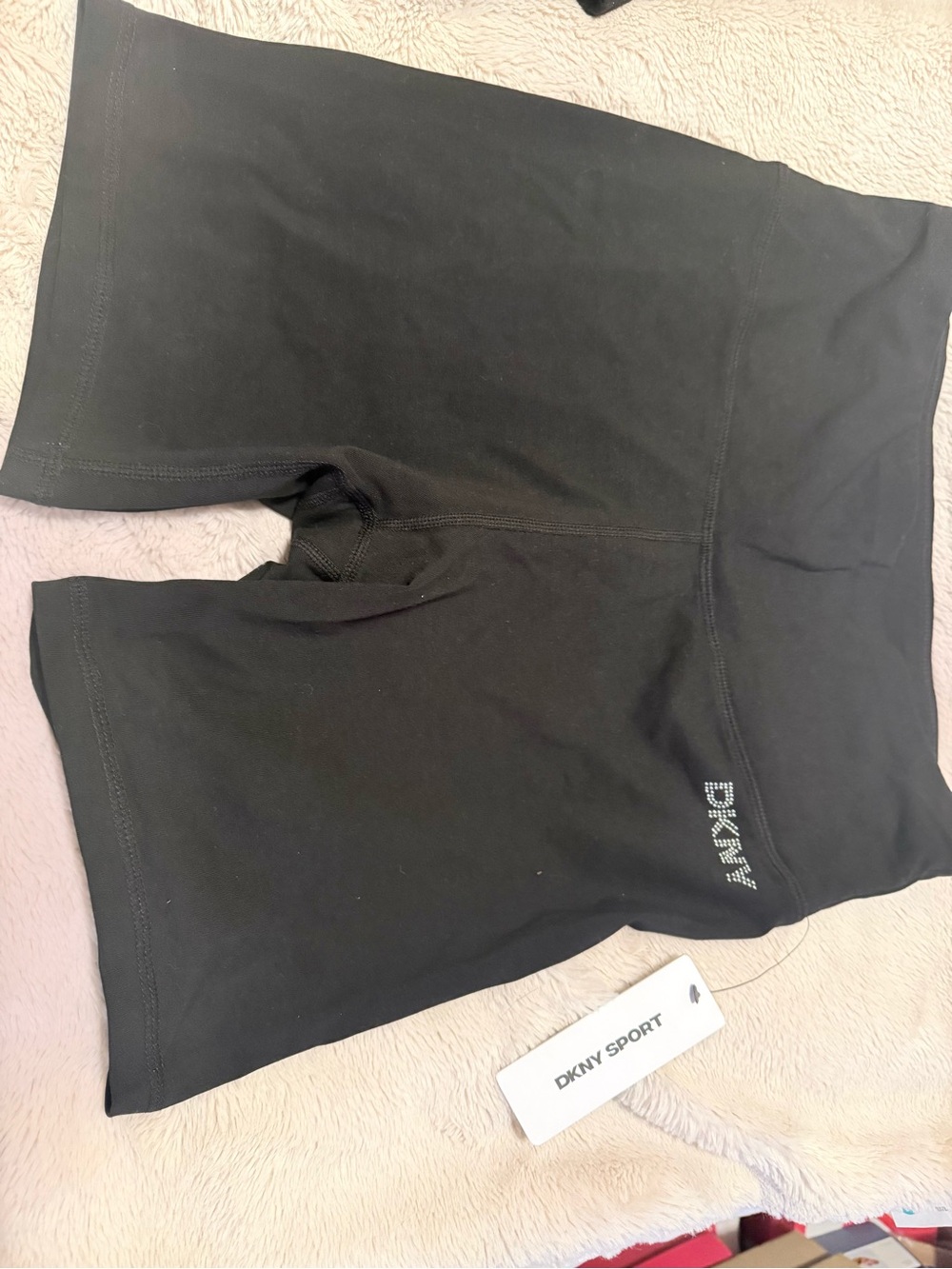 DKNY Black Women's Bike Shorts with Subtle Logo